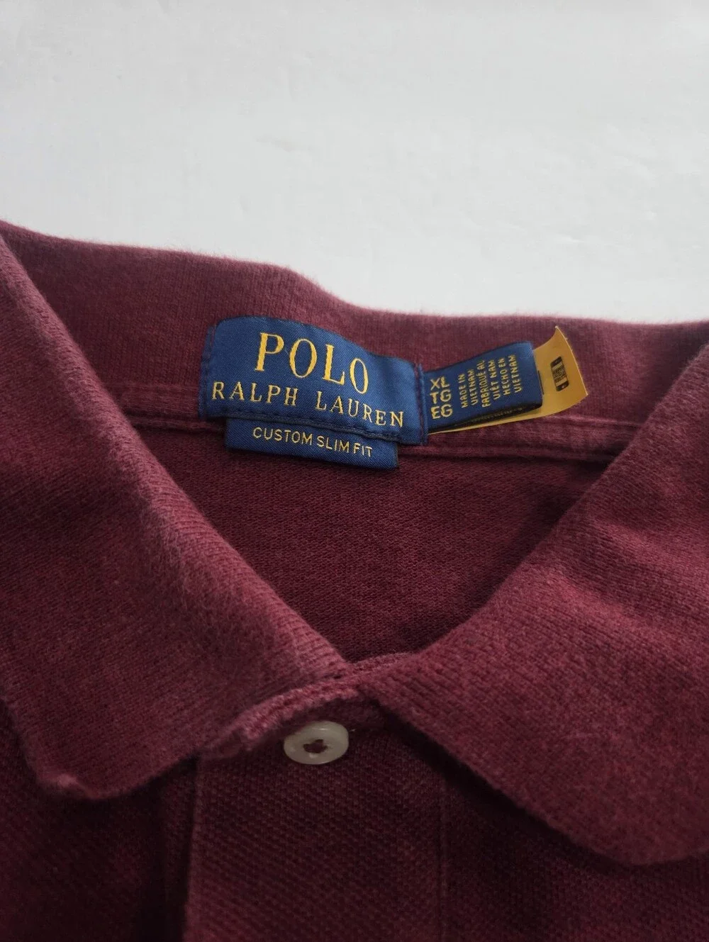 Ralph Lauren Men's Burgundy Polo Shirt with Navy Pony Sz.XL
